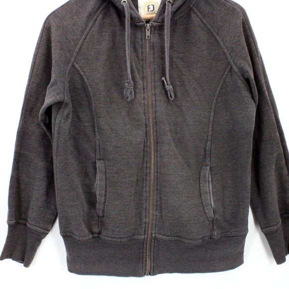 FUDA Hoodie Sweatshirt Women's Gray Full Zip Long Sleeve Cotton Size Small S - Picture 4 of 8